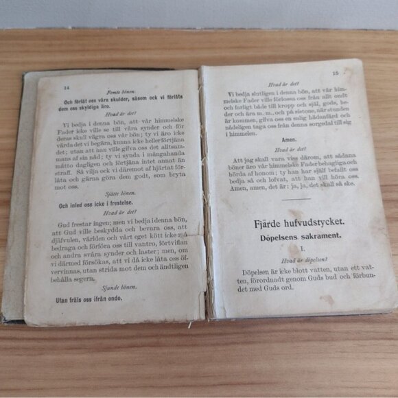 Antique 1902 Swedish Lilla Katekes Little Catechism Book Dr Martin Luthers - Picture 5 of 7